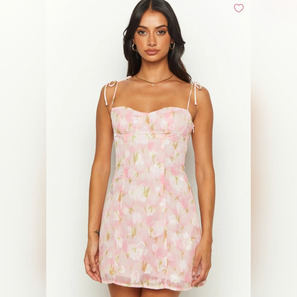 Beginning‎ Boutique NWT Penny Lane Pink Floral Mini Dress - Picture 13 of 14